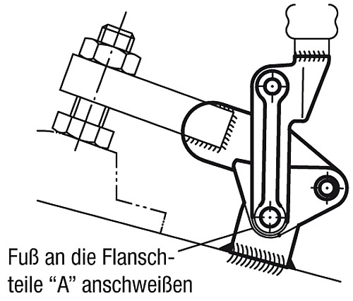 Norelem 05420-02 SCHNELLSPANNER, MIT GERADEM FUSS, SCHWERE AUSFÜHRUNG - Norelem 05420 Schnellspanner schwere Ausfuehrung gerader Fuss
