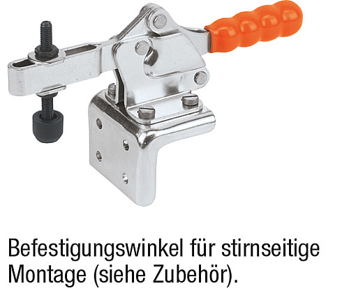 Kipp K0074.0075 SCHNELLSPANNER HORIZONTAL, MIT WAAGRECHTEM FUSS, P=75 daN - KIPP K0074 Schnellspanner horizontal mit waagrech