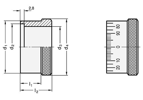 Ganter 264-30-MCR TEILRING (MATTVERCHROMT) - GN 264 Teilringe - mattverchromt - Stahl-Skizze