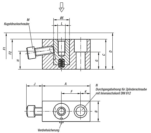 Kipp K0921.06029 ABSTÜTZELEMENT M6 - KIPP K0921 Abstuetzelemente