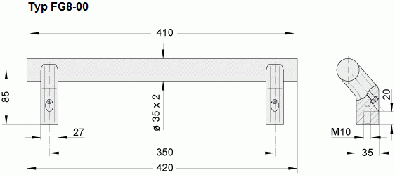 Leschhorn FG8-00.350.11   FG8  Gegengriff für FG8 Gegengriff für FG8 - Leschhorn FG8 Funktionsgriffe mit elektrischer Schaltfunktion - Produkt Design Award- - Typ FG8-00