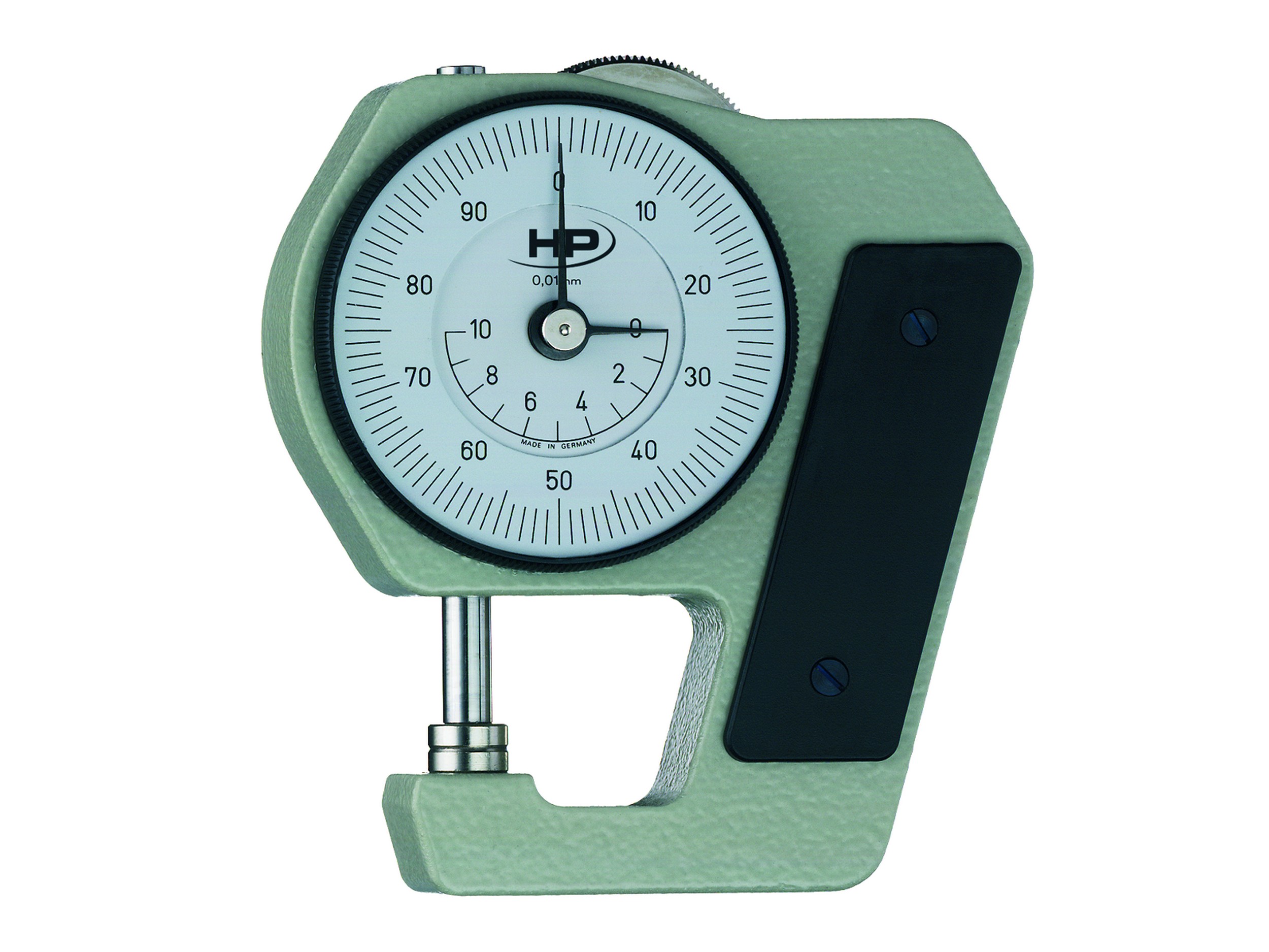 Helios Preisser 0718101-1  Dickenmessgerät mit Messuhr  10 mm Messbereich, Tasterform: 1 Ø5 mm, Bügeltiefe 15 mm, Ablesung 0,1 mm - LE70047 Dickenmessgeraet 0718112