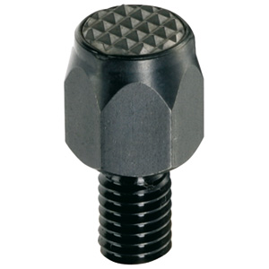 Halder 22680.0061 Auflagebolzen 10 x M 6 mit Hartmetallplatte, geriffelt und Gewindezapfen - Auflagebolzen Auflagebolzen - 10 x M 6 - mit Hartmetallplatte mit Spitze und Gewindezapfen