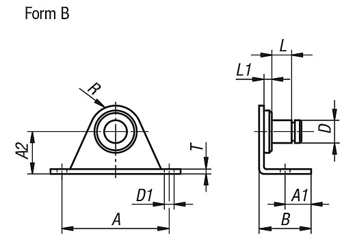 Norelem 27657-10616 WINKELBESCHLAG FORM B D=6 - Norelem 27657-B Winkelbeschlaege B