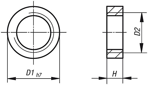 Norelem 20240-0705 ZENTRIERRING, D1=7, D2=M5, - Norelem 20240 Zentrierringe