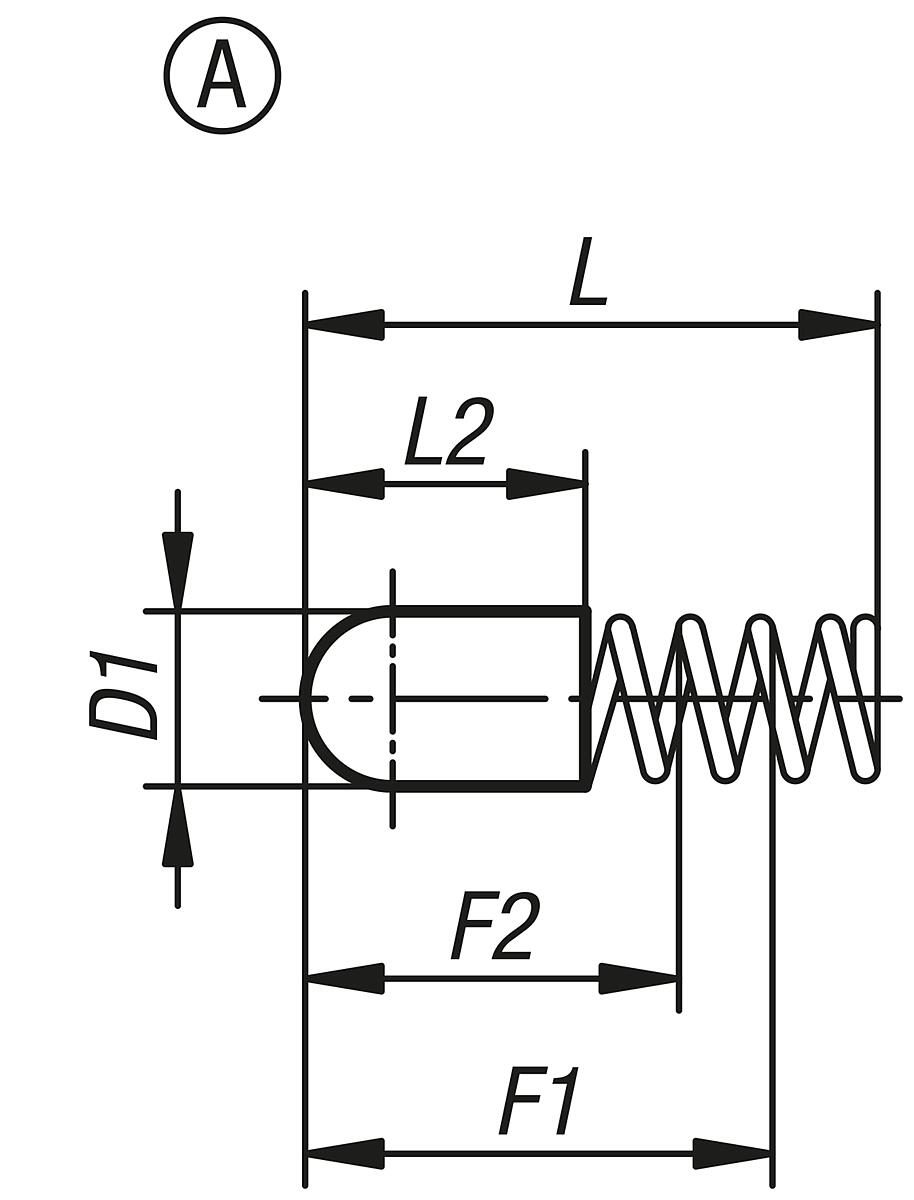 Norelem 03078-113012 FEDERHÜLSE ABGERUNDET, FORM:A OHNE BUND L=12, D1=3 STAHL, KOMP:EDELSTAHL - NLM 03078 Federhuelsen - Massblatt