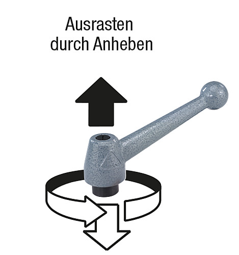 Kipp K0121.1108 STAHLKLEMMHEBEL GR.1  M8      EDELSTAHL - KIPP K0121 Klemmhebel Edelstahl mit Innengewinde