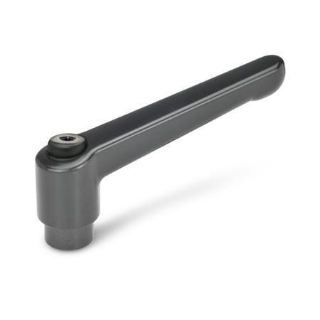 Ganter 300-108-B12-CR Verstellbare Klemmhebel, Zink Druckguss, Buchse Stahl brüniert - GN-300-Verstellbare-Klemmhebel-Zink-Druckguss