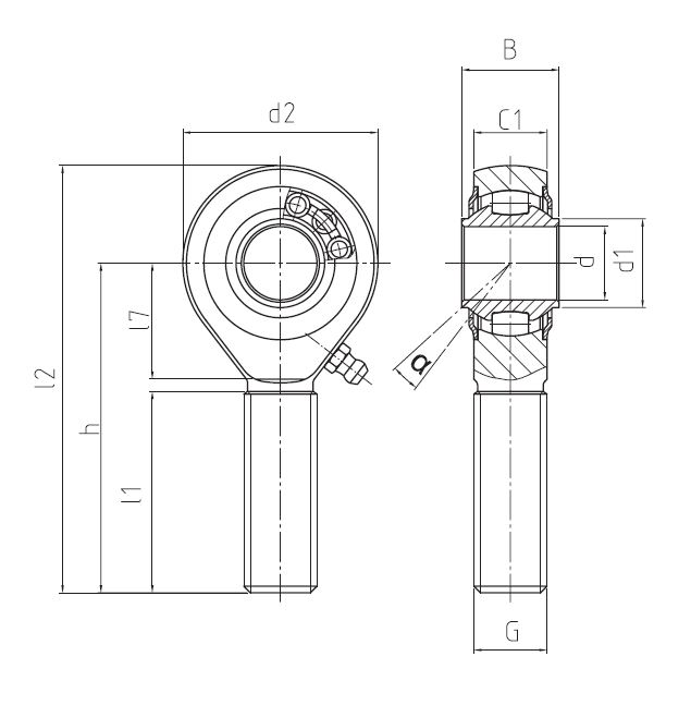 Leschhorn 25001.BRM22-M22x1,5 Hochleistungs Gelenkköpfe BRM22 Aussengewinde rechts, d1= 22, ROHOS konform - LE25001 BRM-TZ
