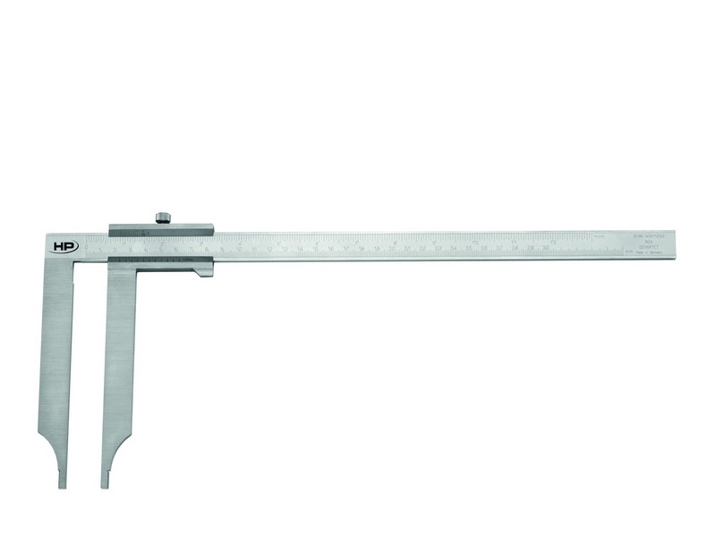 Helios Preisser 0236 201 Werkstattmessschieber Nonius mattverchromt 200 mm Messbereich, 80 mm Schnabellänge, 10 mm Lochmaßansatz - Werkstattmessschieber