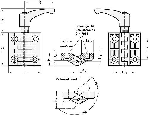 Ganter 151.2-48-49-C SCHARNIER, FESTSTELLBAR - GN 151-2 Scharniere - Kunststoff - feststellbar-Skizze