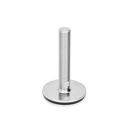 Ganter 41-80-M20-125-D3-T Stellfüße, Edelstahl 1.4301 (A2) - GN-41-Stellfuesse-Edelstahl-A2-ohne-Mutter-Schluesselflaeche-unten-mit-Gummiauflage-aufvulkan