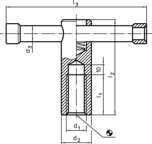 Halder 24510.0716 Knebelmutter DIN 6307 mit losem Knebel M 16 - Knebelmuttern Knebelmutter DIN 6307 - mit losem Knebel - M 10