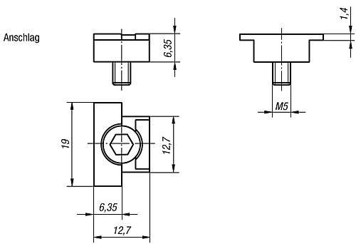 Norelem 04440-12 ANSCHLAG ZU SPANNKRALLE, - Norelem 04440-Anschlag Anschlag