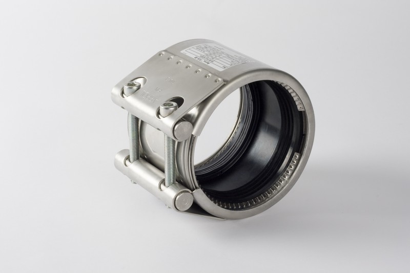 Leschhorn Rohrkupplung mit zugfester Verbindung FIX-L, DA 355,6; Bereich 352,0-359,0; PN 2,5; BL 141; Material A2, Dichtung EPDM - FIX M - Rohrkupplung mit axialer Verankerung