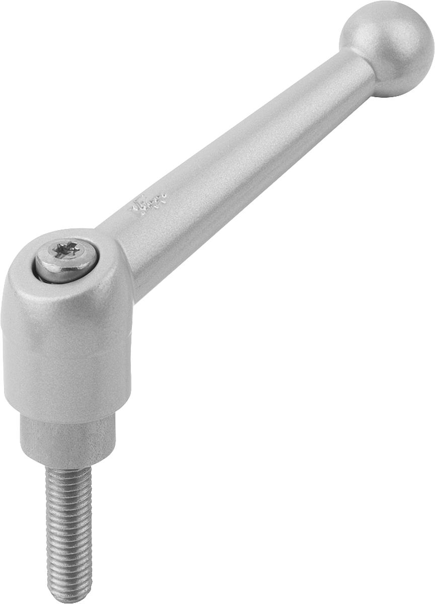 Kipp K0117.1063X40 KLEMMHEBEL GR.1  M6X40        EDELSTAHL, GRIFFHEBEL SILBER METALLIC - K0117-1063X40 KLEMMHEBEL GR 1 M6X40 EDELSTAHL - GRIFFHEBEL SILBER METALLIC