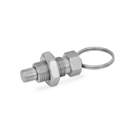 Ganter 717-6-M10-AK-NI EDELSTAHL RASTBOLZEN MIT ZUGRING UND KONTERMUTTER - GN-717-Edelstahl-Rastbolzen-mit-Zugring-Zugoese-ohne-Rastsperre-mit-Zugring-mit-Kontermutter-Edelsta