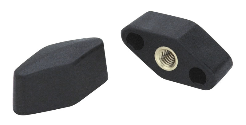 Leschhorn L750 Flügelmuttern  A 48; d 12,5; Gewinde d1 M6; Kunststoff PA, schwarz, - Boteco L750 Fluegelmuttern