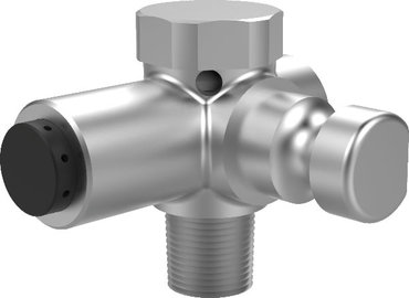 DESTACO CPI-VSA-ARVL-750-G38, AVR mit automatischer Belüftung, integrierter Schalldämpfer, Standard Luftvolumen, linksseitiger Schwenkarmanschluß Apple Core Size 19mm (0,75 in), 3/8" G-Male, Luftanschluß 1/8 NPT-Female - LE70000 ARV links