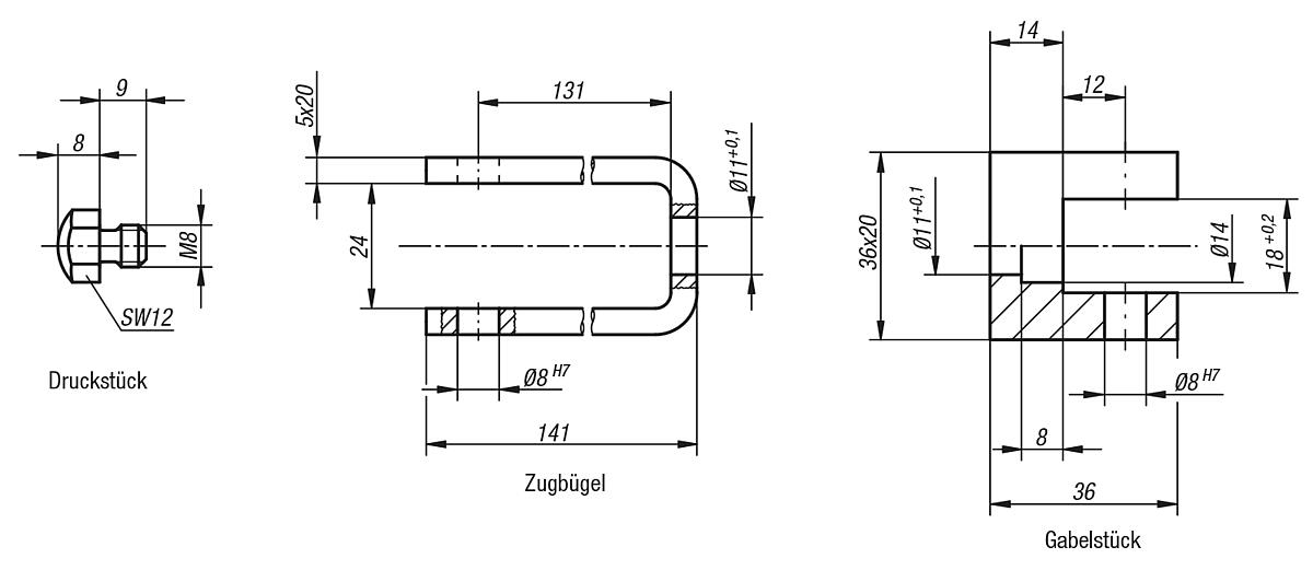 Kipp K0021.02 GABEL FÜR ARNESS - K0021 -arness- Zusatzteile - Massblatt