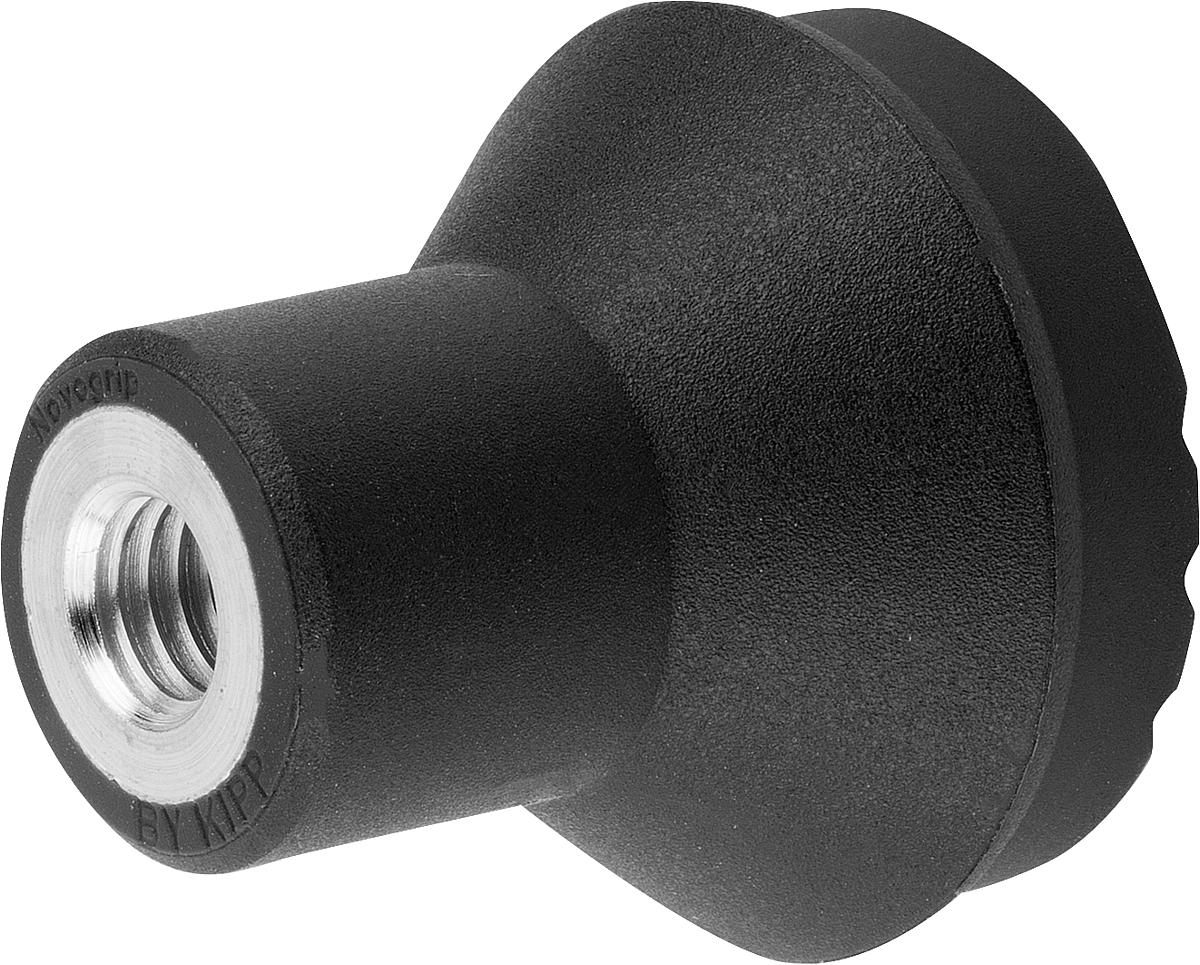 Kipp K0251.04 NOVO.GRIP PILZKNOPF GR.1  M4, DECKEL SCHWARZGRAU - K0251-04 NOVO GRIP PILZKNOPF GR 1 M4 - DECKEL SCHWARZGRAU