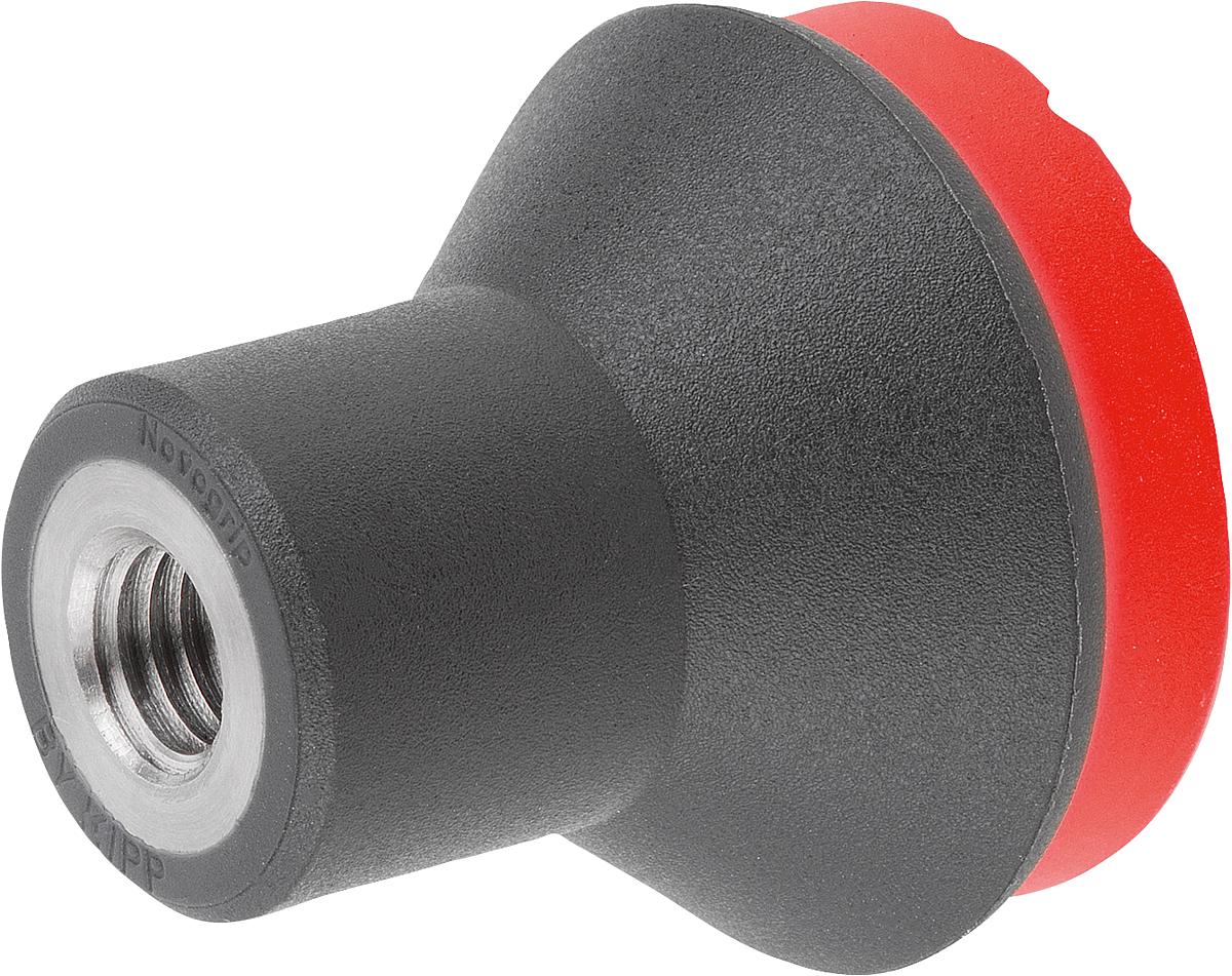 Kipp K0251.0056 NOVO.GRIP PILZKNOPF GR.1  M5       EDELSTAHL, DECKEL VERKEHRSROT - K0251-0056 NOVO GRIP PILZKNOPF GR 1 M5 EDELSTAHL - DECKEL VERKEHRSROT