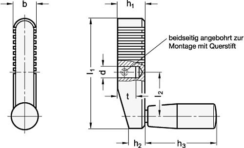 Ganter 112.1-100-S10 ZUSTELLKURBEL, ZINK DRUCKGUSS - GN 112-1 Zustellkurbeln - Zink Druckguss-Skizze