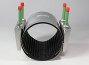 Leschhorn LS2-100-120-200-EPDM-HT-V4A Edelstahl-Reparaturschellen zweiteilig, Spannbereich 100-120, BL 200 Dichtung: EPDM-HT Temp. 150°C, Material: 1.4401 (V4A, AISI 316), PN 16 bar Wasser, PN 4 bar Gas - LS2 EPDM-HT Hochtemperaturschelle