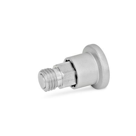 Ganter 822.7-6-M10X1-BN EDELSTAHL MINIRASTER, ohne Rastsperre, mit Edelstahl-Knopf - GN-822-7-Edelstahl-Miniraster-mit-Rastsperre-mit-Edelstahl-Knopf