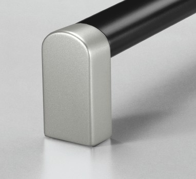 Leschhorn A4-35.500.S04  A4-35.500.S04 Griffschenkel und Verbindungsprofil aus AlMgSi 0.5 A 500,  schwarz eloxiert - Griff aus Einzelelementen, komplett montiert - Leschhorn A4-35 Zusammensteckbare Alu-Oval-Rohrgriffe