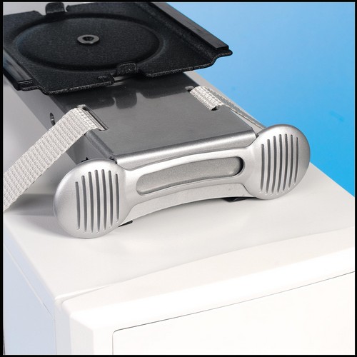 Accuride EGACCE-001BK Platten für Horizontalmontage schwarz, optionale Adapterplatten für horizontale CPUs, für alle Halter verwendbar !!! Auslaufartikel !!! - Detail mit Drehscheibe