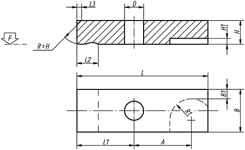 Norelem 04030-14 SCHWENKBARES SPANNEISEN, L=100, B=40 - Norelem 04030 Schwenkbare Spanneisen