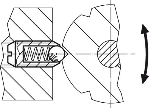 Halder 22050.0012 Federndes Druckstück mit Kugel und Schlitz M 12, Automatenstahl, Standard-Federkraft - Federnde Druckstuecke Federndes Druckstueck mit Kugel und Schlitz - M 4 - Automatenstahl