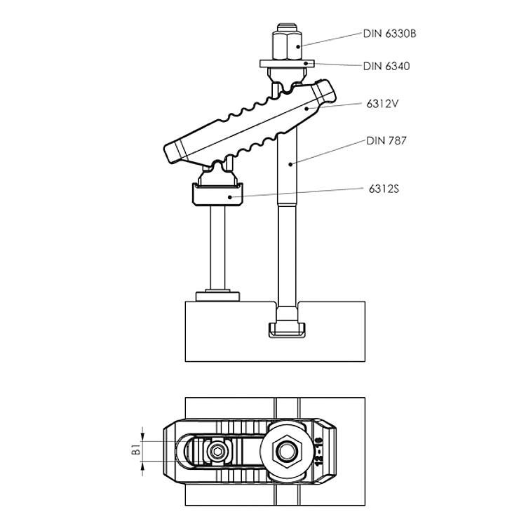 AMF 6312S-M10x39 Stützverlängerung, D x LS: M10x39, A: 10, B: 30 - LE 6312S Stuetzverlaengerung -Anwendung