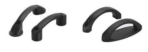 Leschhorn FK-04.A100.84  feinstruktur Bügelgriffe ohne Kappen A 100,  Polyamid schwarz - Leschhorn FK Feinstruktur Kunststoff Buegelgriffe