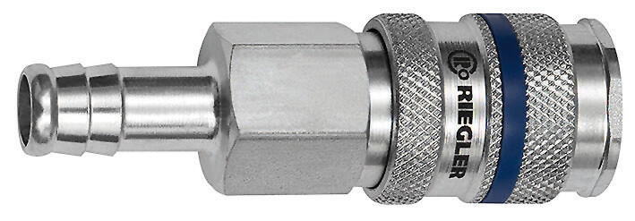 RIEGLER 244.84-E Schnellverschlusskupplung NW 7,8, Stahl, Tülle LW 13 - LE71512 244-85-E Schnellverschlusskupplung NW 7 8 - Stahl verzinkt mit Schlauchtuelle