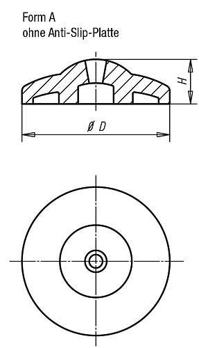 Kipp K0428.10301 TELLER F.STELLFUSS ECO LINE FORM A, ZINK - KIPP K0428-A Teller fuer Stellfuesse ECO Line - Form A
