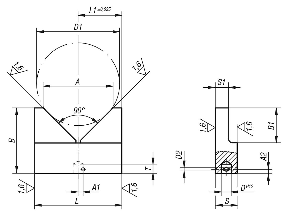 Norelem 03180-01 VERSTELLBARES ZENTRIERSTÜCK B=30 - NLM 03180 Verstellbare Zentrierstuecke - Massblatt