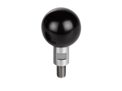 Norelem 06353-061 KUGELGRIFF DREHBAR D1=25 D=M06X11, DUROPLAST, KOMP:STAHL - NLM 06353-AG Kugelgriffe drehbar mit Aussengewinde