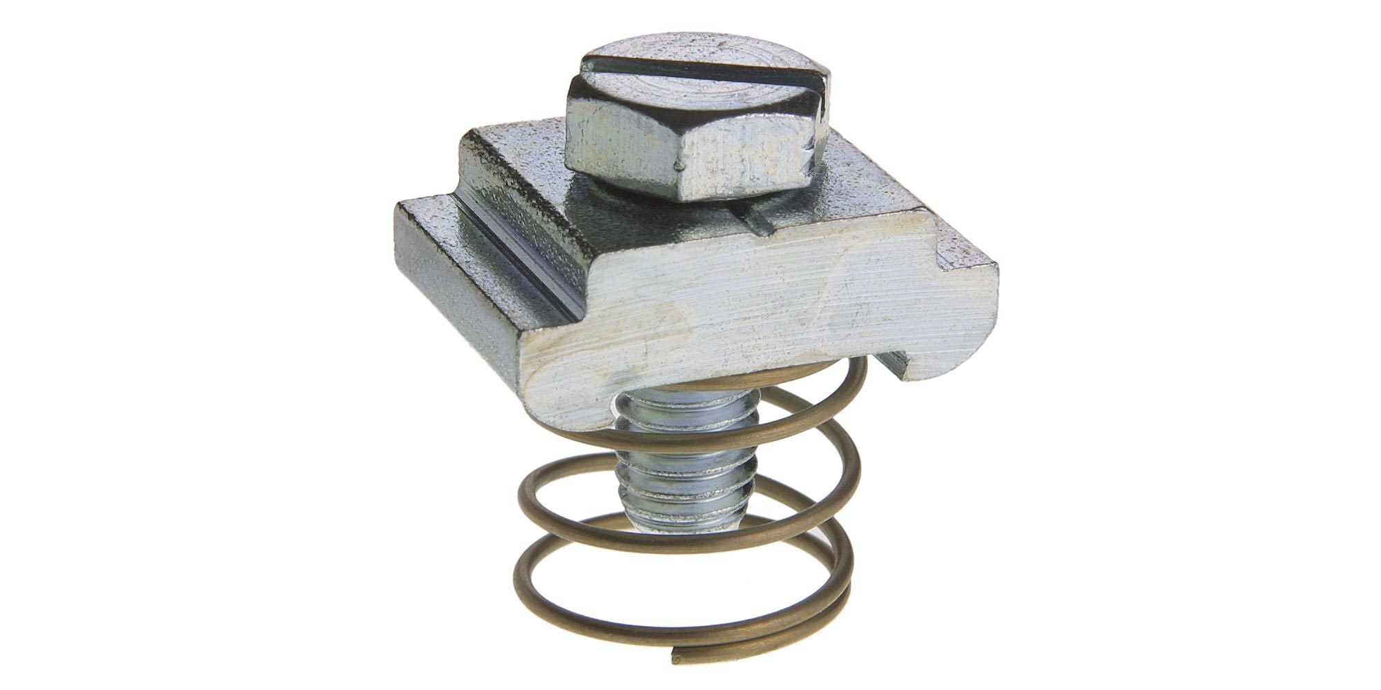 Woerz 4420/8 Nutensteine mit Schlitz C30 M8 mit Schraube, mit Feder, Material: Stahl, verzinkt, 1VPE= 100 Stück - Woertz Serie 4420 Nutensteine mit Schlitz für Profil C30 aus Stahl verzinkt, mit Schraube mit Feder