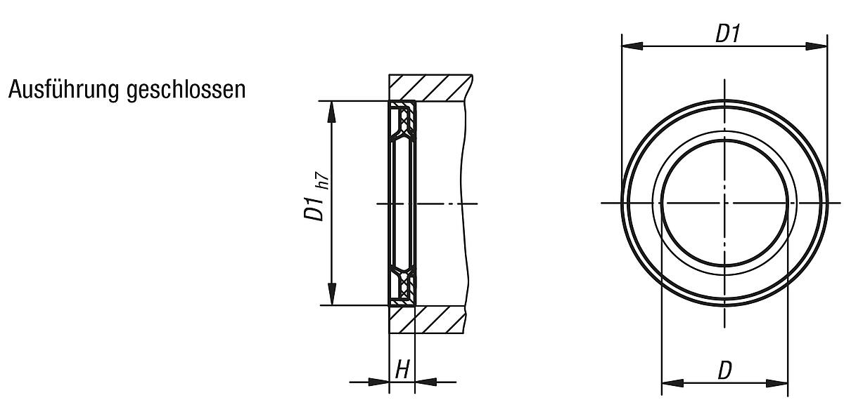 Norelem 21560-300 VORSATZDICHTUNGEN D=30, DICHTRING, GESCHLOSSEN - NLM 21560-AG Vorsatzdichtungen Doppellippendichtringe - geschlossen - Massblatt