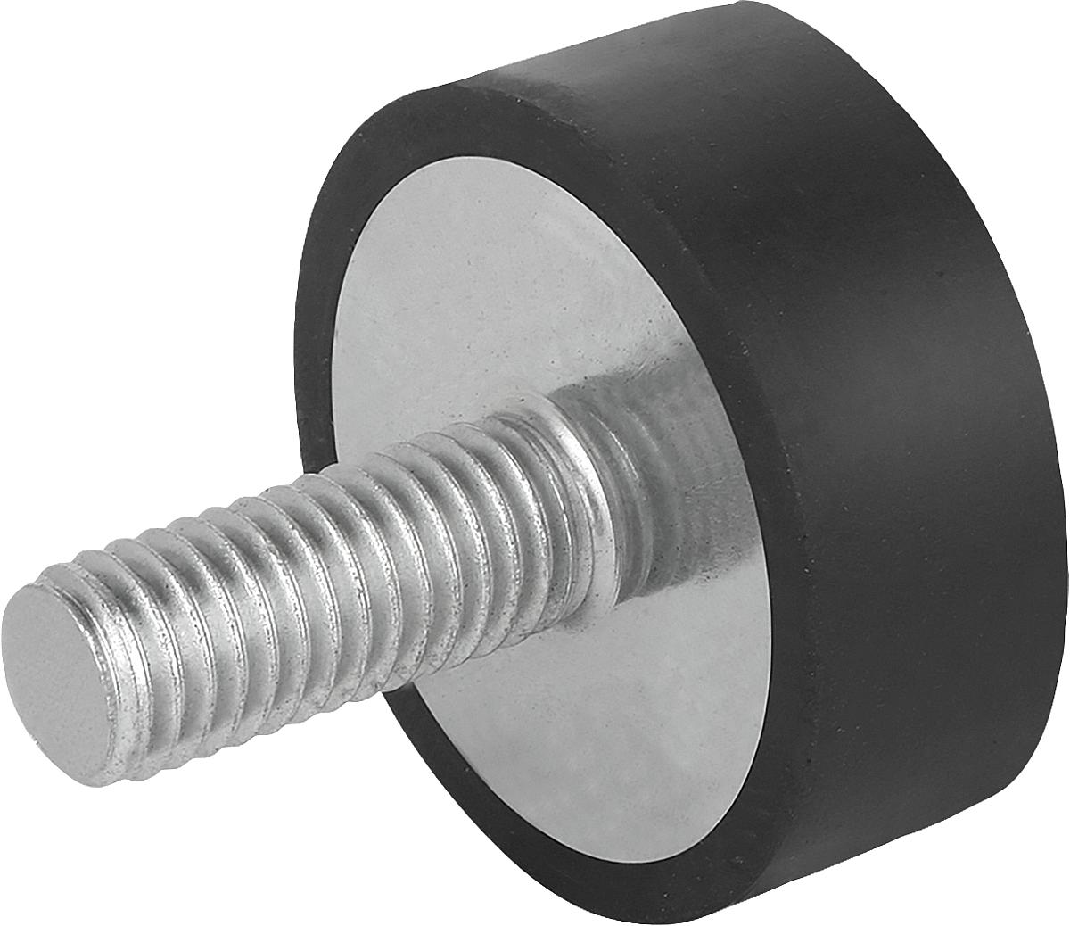 Kipp K0571.03001555 GUMMI METALL PUFFER TYP D, D=30, H=15 - K0571-03001555 GUMMI METALL PUFFER TYP D - D 30 - H 15