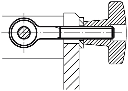 DIN 444 07180-0850 AUGENSCHRAUBE FORM B    BR, M8X50 - Norelem 07180 Augenschrauben DIN 444 Form B