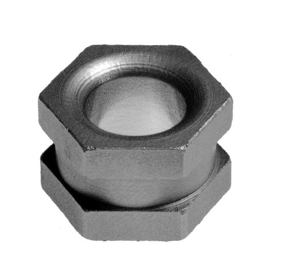 Leschhorn Sechskantbohrbuchsen  Form A: Bohrung an einem Ende gerundet; d1 05,80; SW 13; d3 14,80; l 10; - Sechskantbohrbuchsen Form A