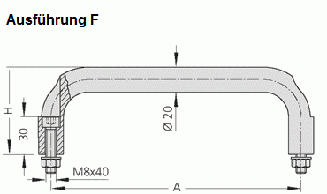 Leschhorn VA-08-000-31    Edelstahl-Abschlussscheiben - Leschhorn VA Edelstahl Buegelgriffe - Zeichnung Ausfuehrung F