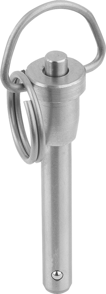 Kipp K0746.02716100 KUGELSPERRBOLZEN M. RINGGRIFF  D1=16, L=100, SELBSTSICHERND EDELSTAHL - K0746-02716100 KUGELSPERRBOLZEN MIT RINGGRIFF D1 16 - L 100 - SELBSTSICHERND EDELSTAHL