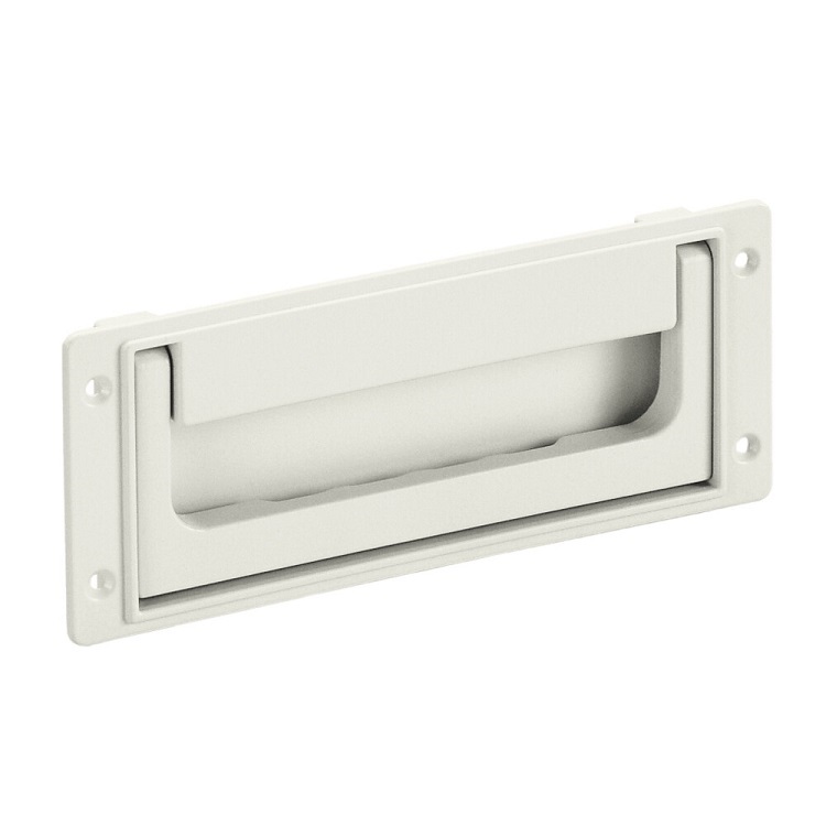 Leschhorn SK-79.R118.7035 Schalenklappgriffe Rückstellfeder A 118,  lichtgrau pulverbeschichtet - Leschhorn LE SK-79 Schalenklappgriffe - Aluminium lichtgrau -Clean Line-