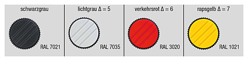 Norelem 06092-104 NOVO.GRIP RÄNDELKNOPF GR.1  M4, DECKEL SCHWARZGRAU - Norelem 06092-IG Raendelknoepfe mit Innengewinde
