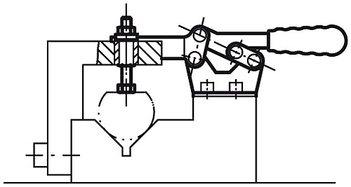 Norelem 05120-05 SCHNELLSPANNER HORIZONTAL, MIT WAAGRECHTEM FUSS, M5X35 - Norelem 05120 Schnellspanner horizontal mit waagrechtem Fuss