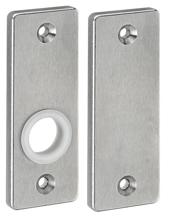 AMF 426 Drücker-Rosette, Abmessung: 32 x 87 x 6 mm, Bohrung für Drückerbetätigung: Ja - LE 426 Druecker-Rosette - blind-Abbildung